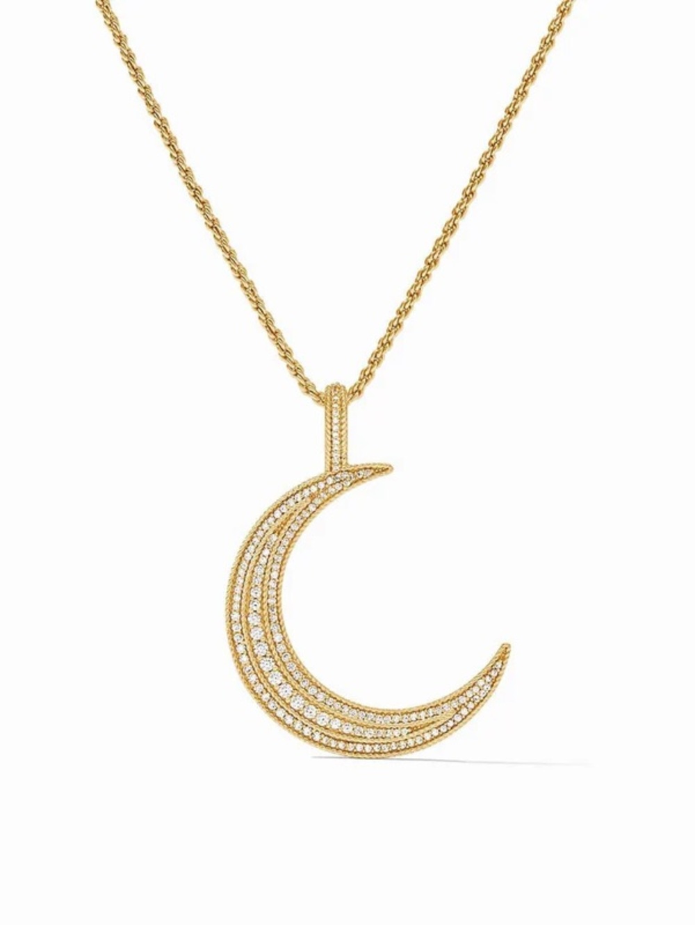 Julie Vos Luna Cubic Zirconia Moon Pendant Necklace
